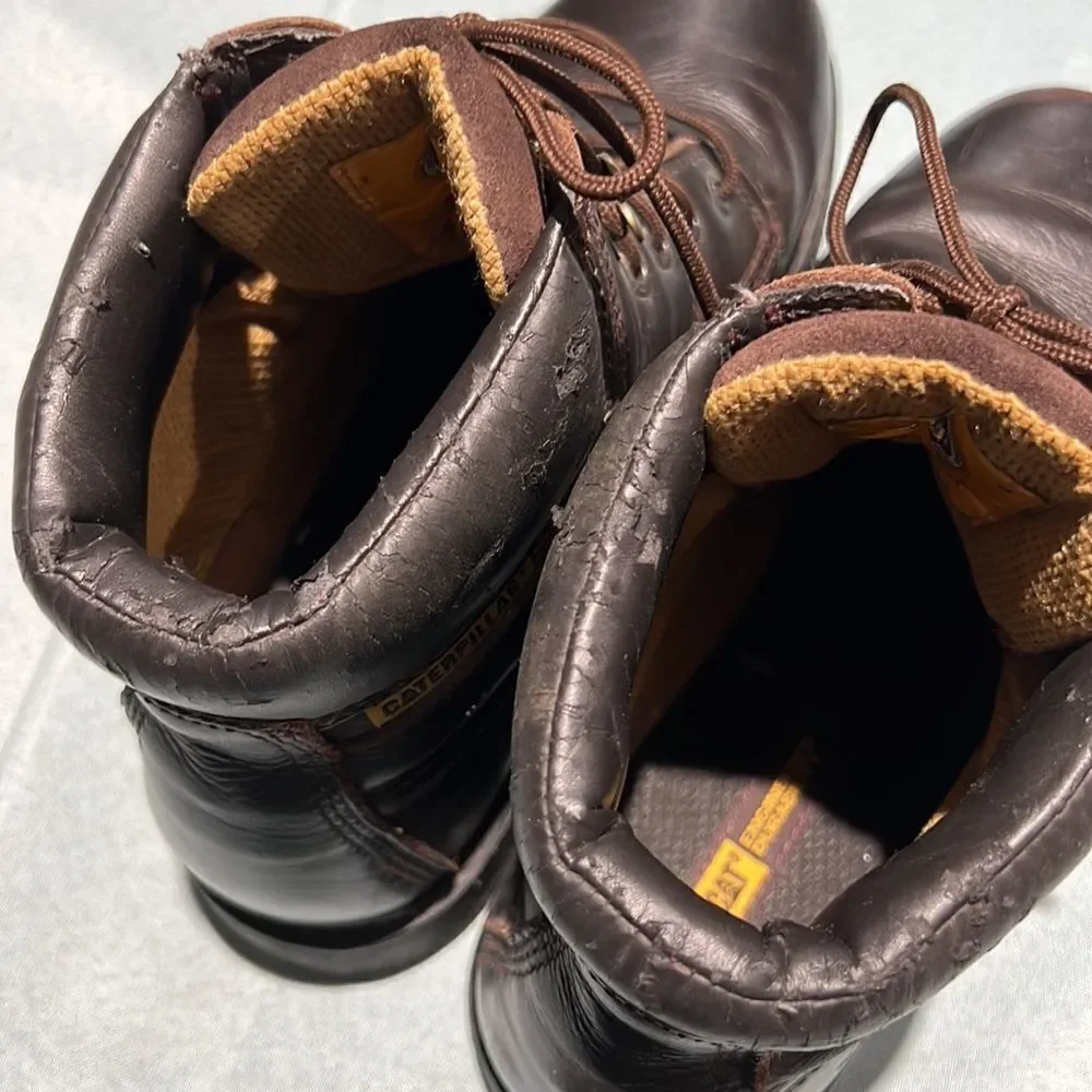CAT Men Burgundy Colorado‎ Leather Boots Size 12 B52